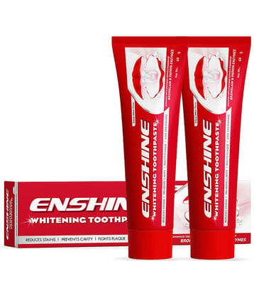 Enshine Whitening Toothpaste, Papaya & Bromelain For Stain Removal, Cavity Care 60g (Pack Of 2)