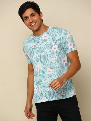 Floral Crew Neck T Shirt-S