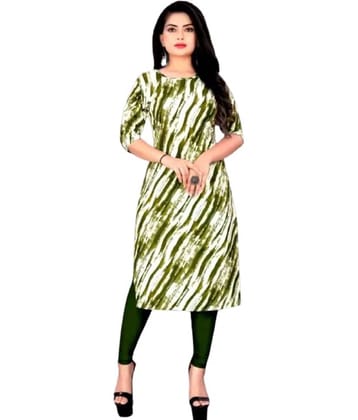 VACHHARAJ GROUP Crepe Printed Straight Women's Kurti - Green ( Pack of 1 )