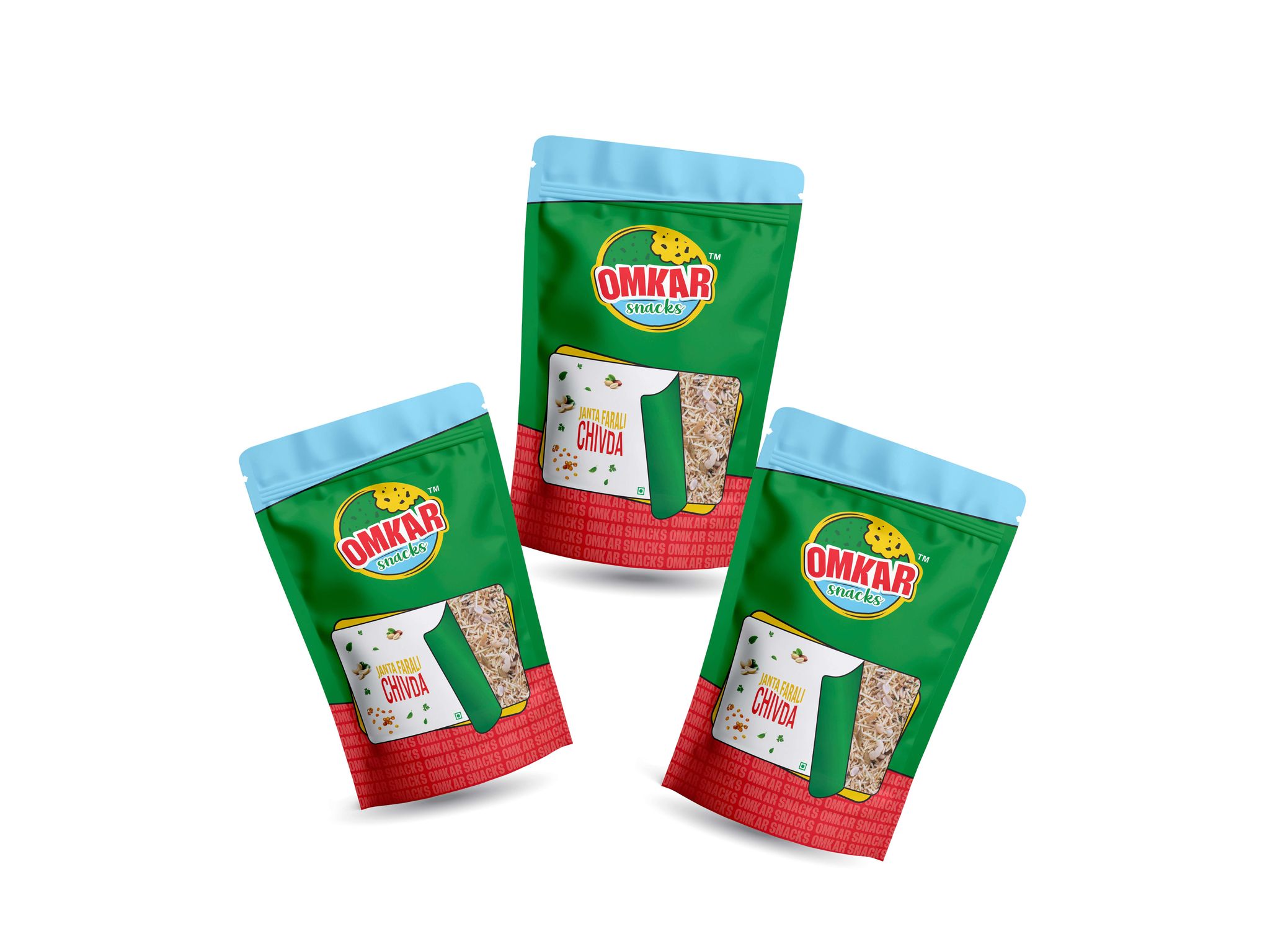 Omkar Snacks | Janta Farali - 150 gms - Pack of 3 I Healthy Traditional snacks with 50% less oil | No Added Preservatives | Crunchy - Chatpata - Savoury - Namkeen I