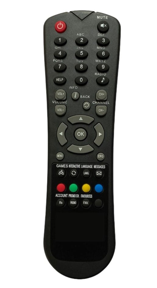 Set Top Box Remote No. 3, Compatible with Hathway Set Top Box Remote Control-Old Remote Functions Must Be Exactly Same (Color Multicolor)