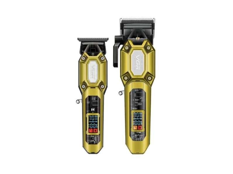 VGR V-600 & V-900 Professional Hair Clipper Trimmer Set Trimmer 200 min Runtime 12 Length Settings (Gold)