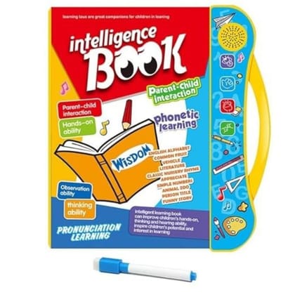  Interactive Sound Book for Kids with Marker (Ages 2–7) Learn Alphabets, Numbers, Shapes & Phonics Educational Talking Book with Music & Touch Features Multicolor Learning Toy for Toddlers