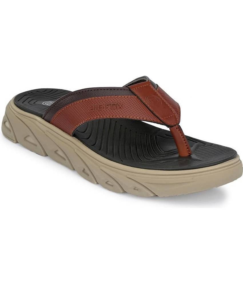 Big Fox - Black PU Thong Flip Flop