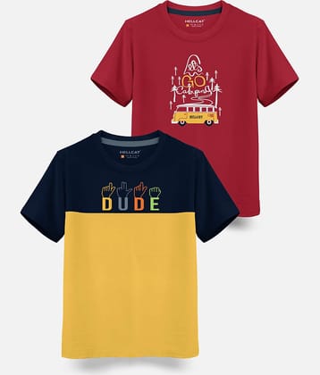 HELLCAT Pack of 1 Boys Cotton Blend T-Shirt ( Multicolor )