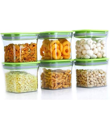 analog kichenware Dal/Pasta/Grocery Plastic Green Food Container ( Set of 6 )