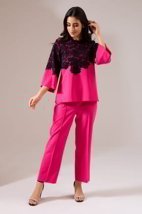 FIESTY formal co-ord-FIESTY - PINK / Banana Crepe / XXS