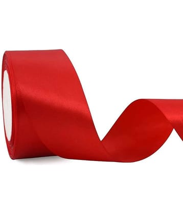 PRANSUNITA Polyster Satin Broad Ribbon for Wedding, Party Decoration ( Pack of 1 )