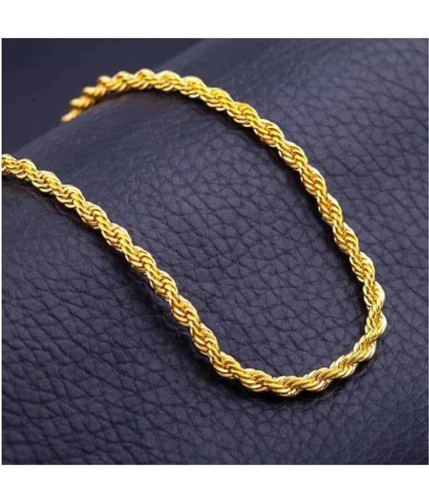 Jewar Mandi Chain Gold Plated Brass & Copper Rope/Rassi Chain Daily Use Jewelry For Men & Boys
