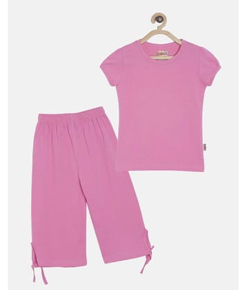 Sini Mini Pack of 2 Girls Cotton Shirt With Capris ( Pink )