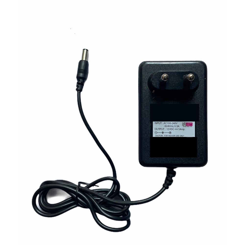 12V 1A Power Adapter, Power Supply AC Input 100 240 V and Output 12V 1A for Set Top Box-DTH Box, CCTV System, Router, Other Electronics and IT Gadgets with DC Pin (Black)