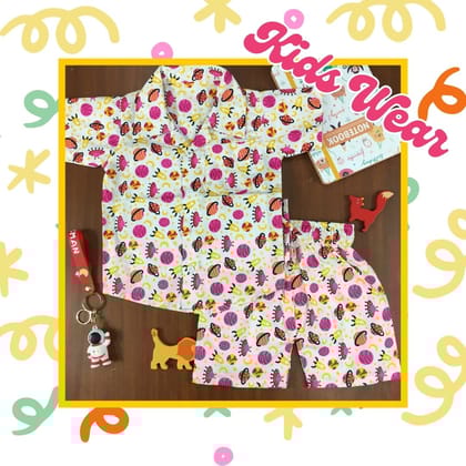 Kids Shirt & Short set - Pink Planets-6 months  - 1 year