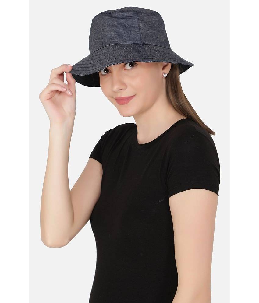 NUEVOSDAMAS Women's Navy Blue Cotton Hats For Summer ( Pack of 1 )