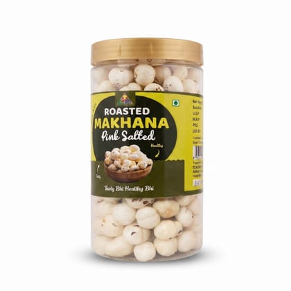 TLN Enterprises Roasted Makhana Pink Salted Jar (80g) | Crunchy & Healthy Snack | Tea Time