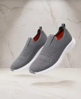Dark Grey And Orange Unisex Knitted Eva Footwear