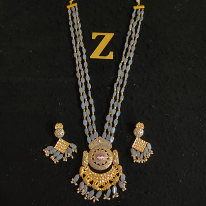 ZEVAR I Traditional Pearl Beaded Long Necklace Set