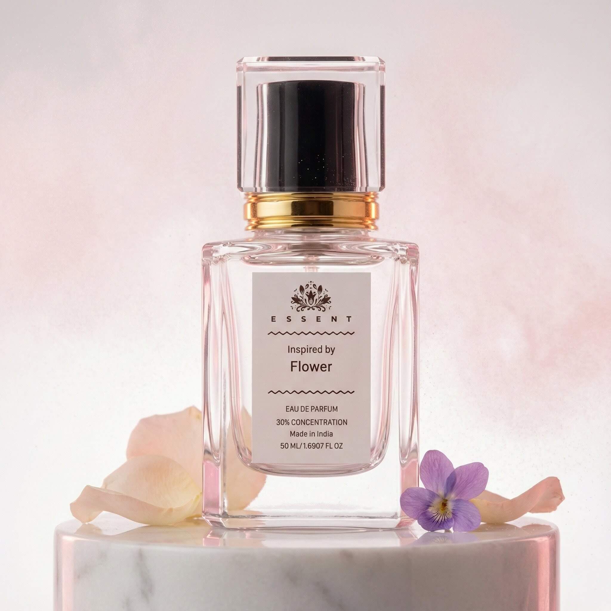 Essent Perfumes Kenzo Flower Eau de Parfum (EDP) โ Powdery Rose Floral Musky Long Lasting Perfume โ Womenโs Fragrance