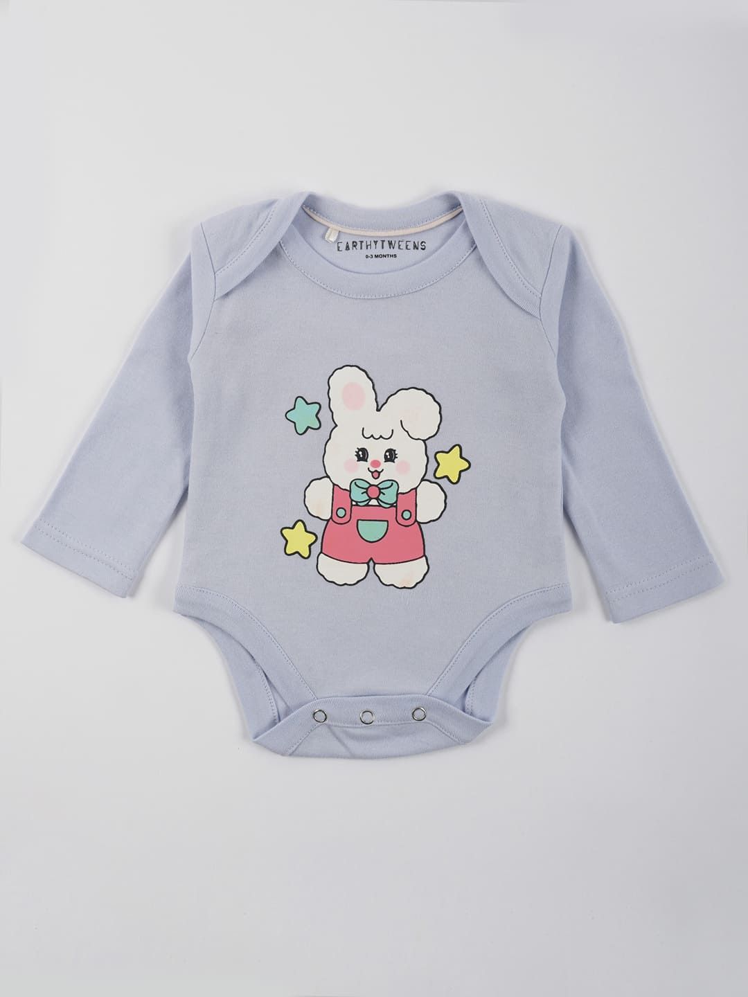 Heather Colored Cotton Jersey Full Sleeves Onesie-3-6 months