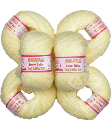 osl Baby Smart Acrylic Wool Cream (6 pc) Baby Soft 4 ply Wool Ball Hand Knitting Wool/Art Craft Soft Fingering Crochet Hook Yarn, Needle Knitting Yarn Thread Dyed