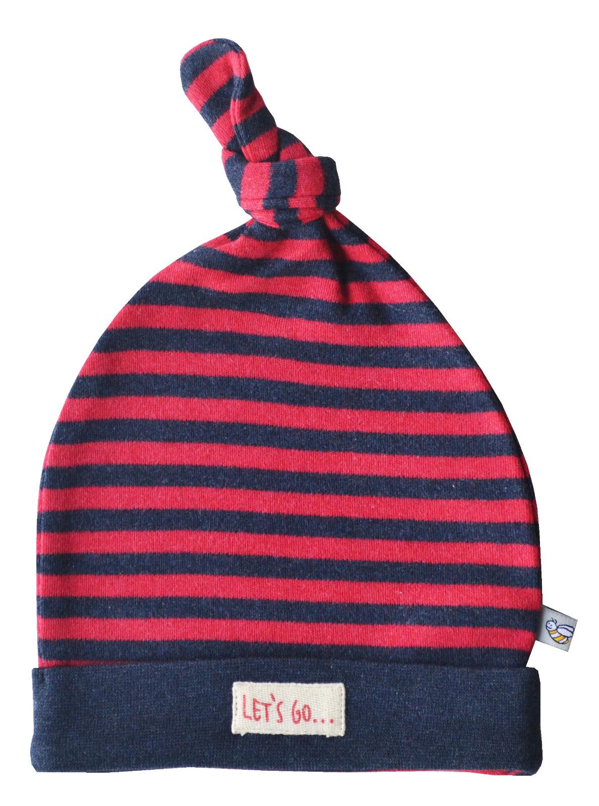 Baby's Beanie Cap with knot,Color-Stripes