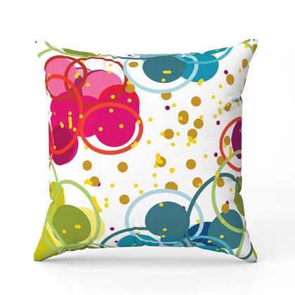 Dots Circle design Cushion-Canvas Cushion / 16x16 / without
