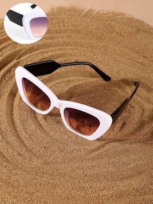 The City Cateye Sunglasses - Daisy White-Sunglass