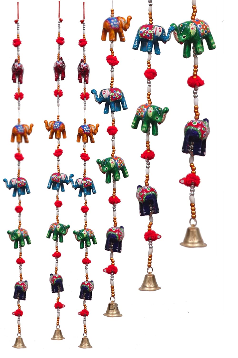 DreamKraft Elephant Door Hangings (Multicolor, 96 cm) -Set of 20