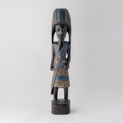 Eyaas Handcrafted Indonesian Wooden Batik Statue - 20 Inches