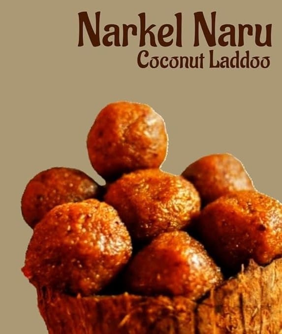 BANGLARMISTI Gurer Narkel Naru - Traditional Bengali Sweets, Homemade, Coconut Laddoo, Nariyal Laddu, Puja Prasad, 25 Pieces Pack,
