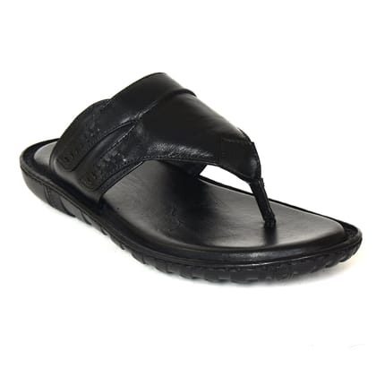 Men's Pure Leather Black Sandals-10