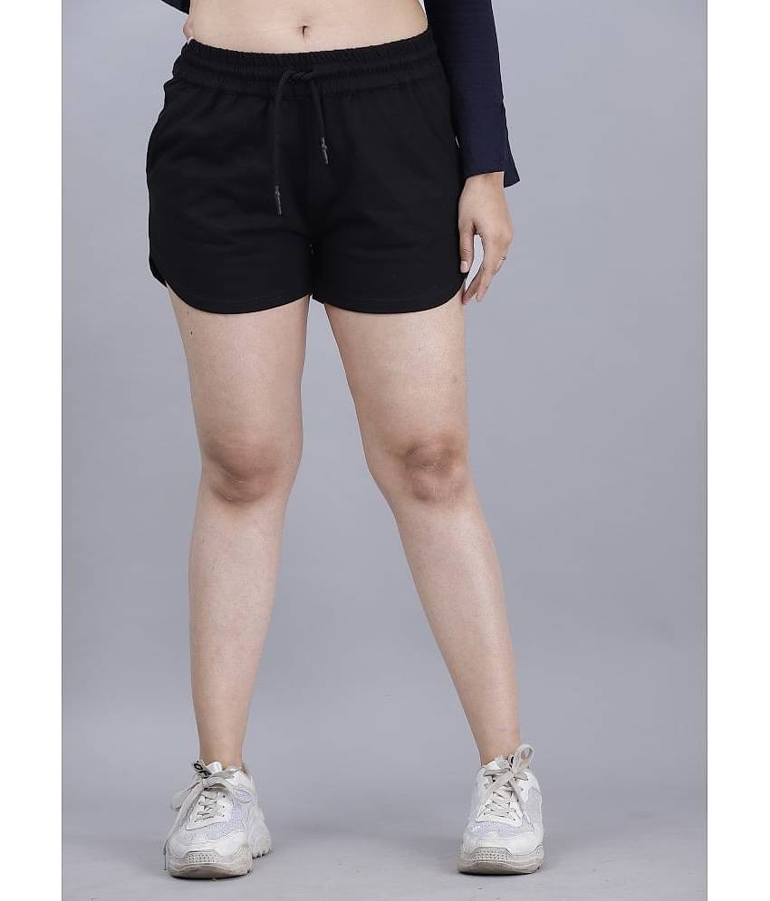 Scrott Fitness Cotton Hot Pants - Black