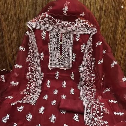 PiRN Exclusive Dress Material Suit For Women  ( Colour : Maroon )