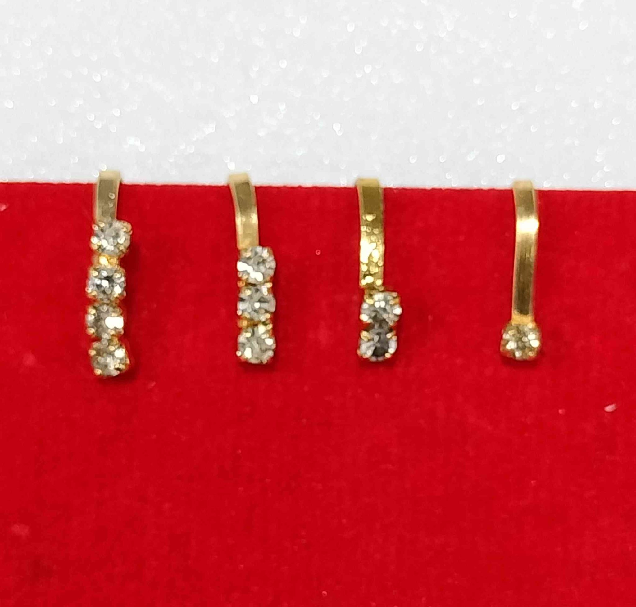 Beautiful Gold Plated Nose Pin U Shape Wedding Nose Ring Fashion Gift Jewellry Pack of 4