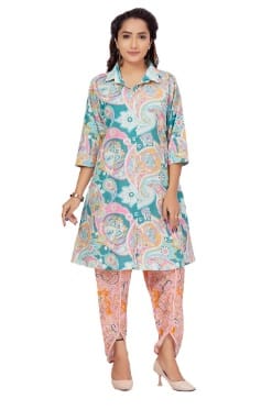 Kurti Set (Printed Cotton Fabric) - S - Fashion By Palak Jain