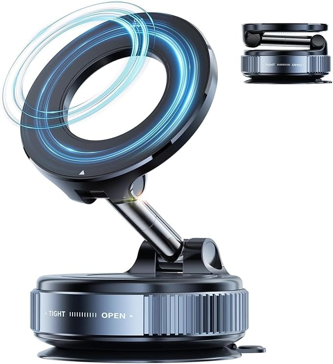 Vaccum Magnetic Phones Holder, Magnetic Car Phone Mount, Hands-Free Suction Cup Phones Holder for Car/Gym/Mirror/Shower