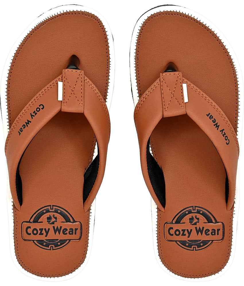 Cozy Wear Tan Men's Thong Flip Flop