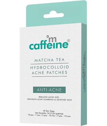 mCaffeine Matcha Tea Hydrocolloid Acne Patches to Reduce Acne 24 Patches (Pack of 1)
