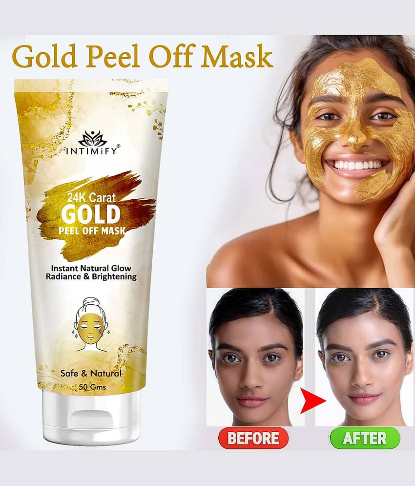 Intimify Gold Peel Off Mask, Radiant Glow Mask, Oil Control Peel Mask, 50 Gms
