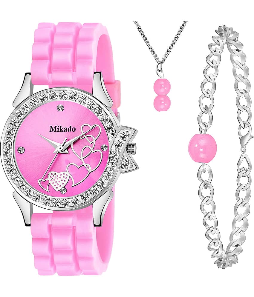 Mikado - Pink Silicon Analog Womens Watch