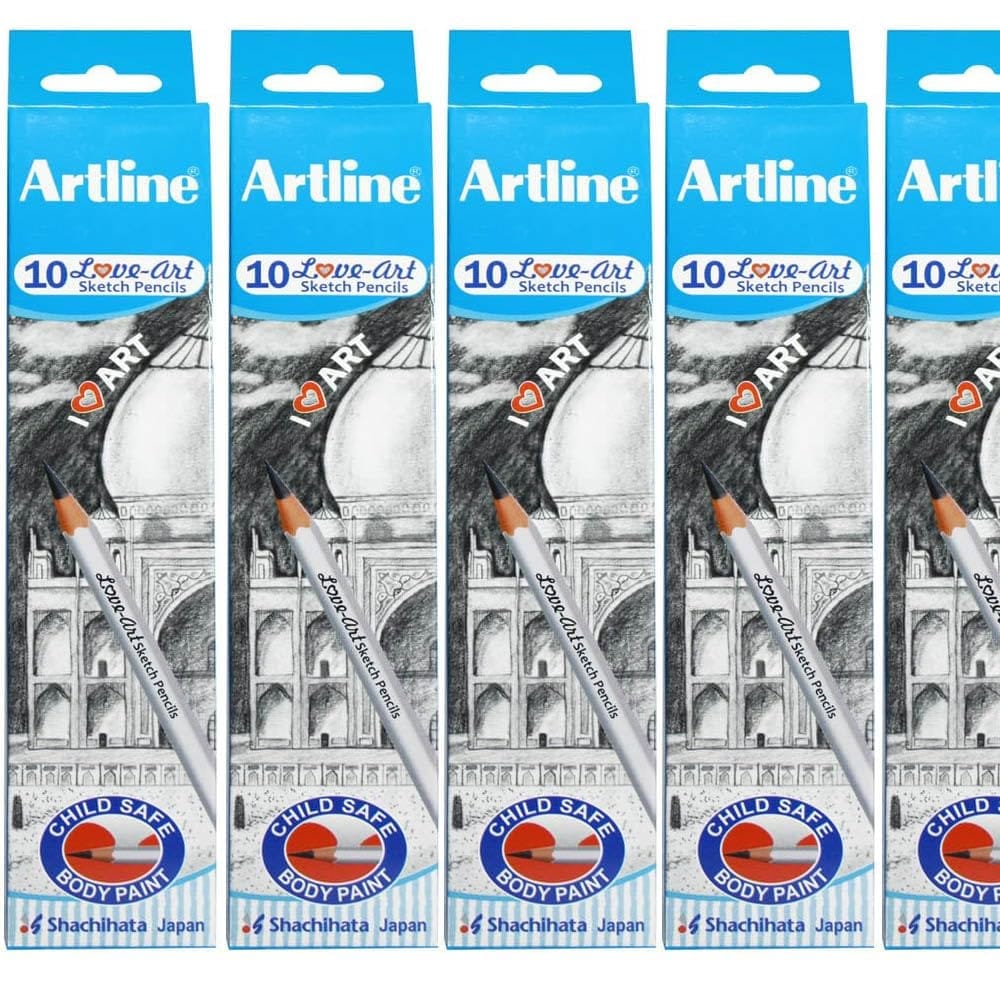 Artline Sketch Pencil Set Of 10 (GRADE 3H X 5) | For Drawing, Sketching, Hatching, Shading | Ultra Dark and Super Smooth