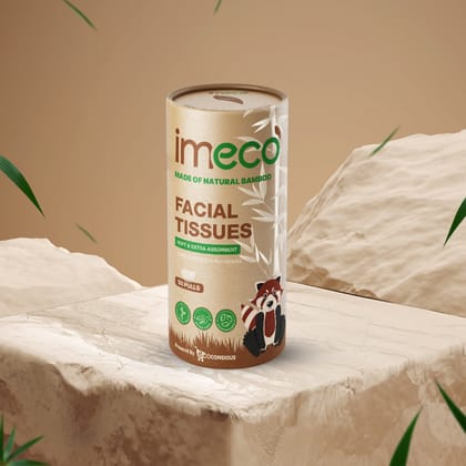 Bamboo Facial Tissues, 50 Pulls – 100% Bamboo, Cup Holder Fit, Bleach-Free, & Soft