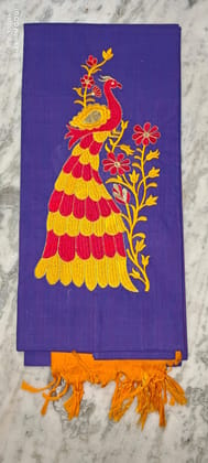 Premium Cotton Dress Material with Intricate Thread Work