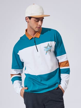 Unique Star Patrol Green Oversized Full Sleeve Polo T-Shirt-S