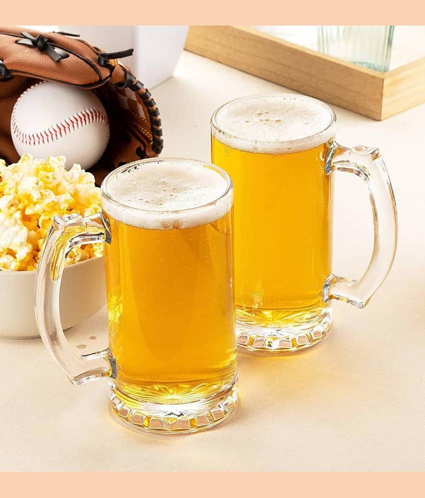 Afast Beer Mug Glasses Set,  400 ML - (Pack Of 2)