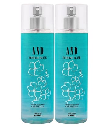 AND 2Serene Bliss Body Mist 200ML Each LongLasting Gift For Women Perfume Crafted by Ajmal Pack of 2 - 200ml