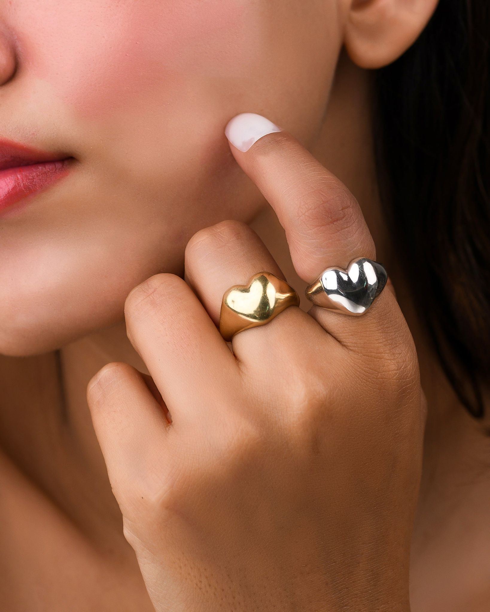 Chunky Heart Ring-18k Gold Plated