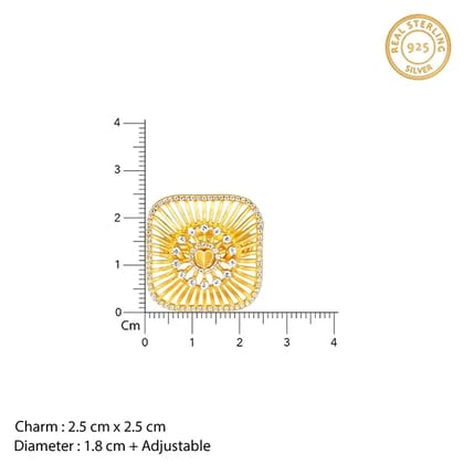 Golden Sparkles Square Ring