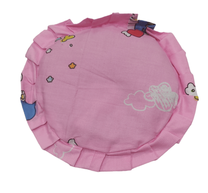 Fluff Arctic Organic Rai Baby Round Pillow Pink Printed-ROUND RAI PILLOW / Pink