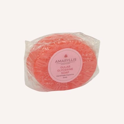 Amaryllis Gulab Rose Glycerine Soap (100g) | Pure Rose Fragrance | Hydrating Transparent Bar