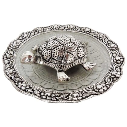 Aluminium  Showpiece Tortoise StatueWith Glass Plate (ASMAS154 S)